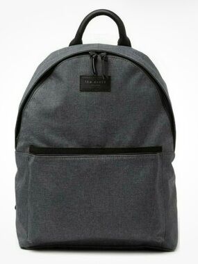 Ted Baker MAPS Charcoal Gray Backpack Bag Nylon MSRP $159